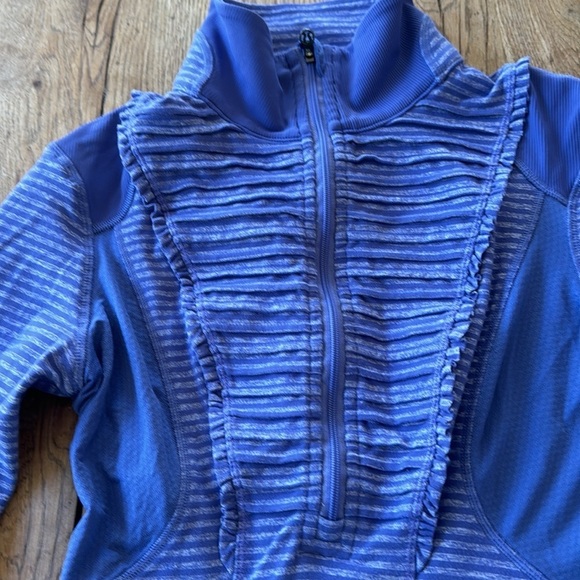 Lululemon purple striped run your heart out quarter zip jacket top size 2 - Picture 4 of 10